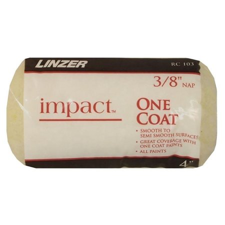 LINZER IMPACT Roller Cover, 38 in Thick Nap, 4 in L, Polyester Cover RC103 0400